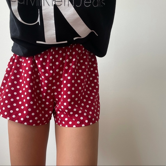 Boohoo Pants - Boohoo Night Red & White Polka Dot Shorts PJ's. Size 4.
